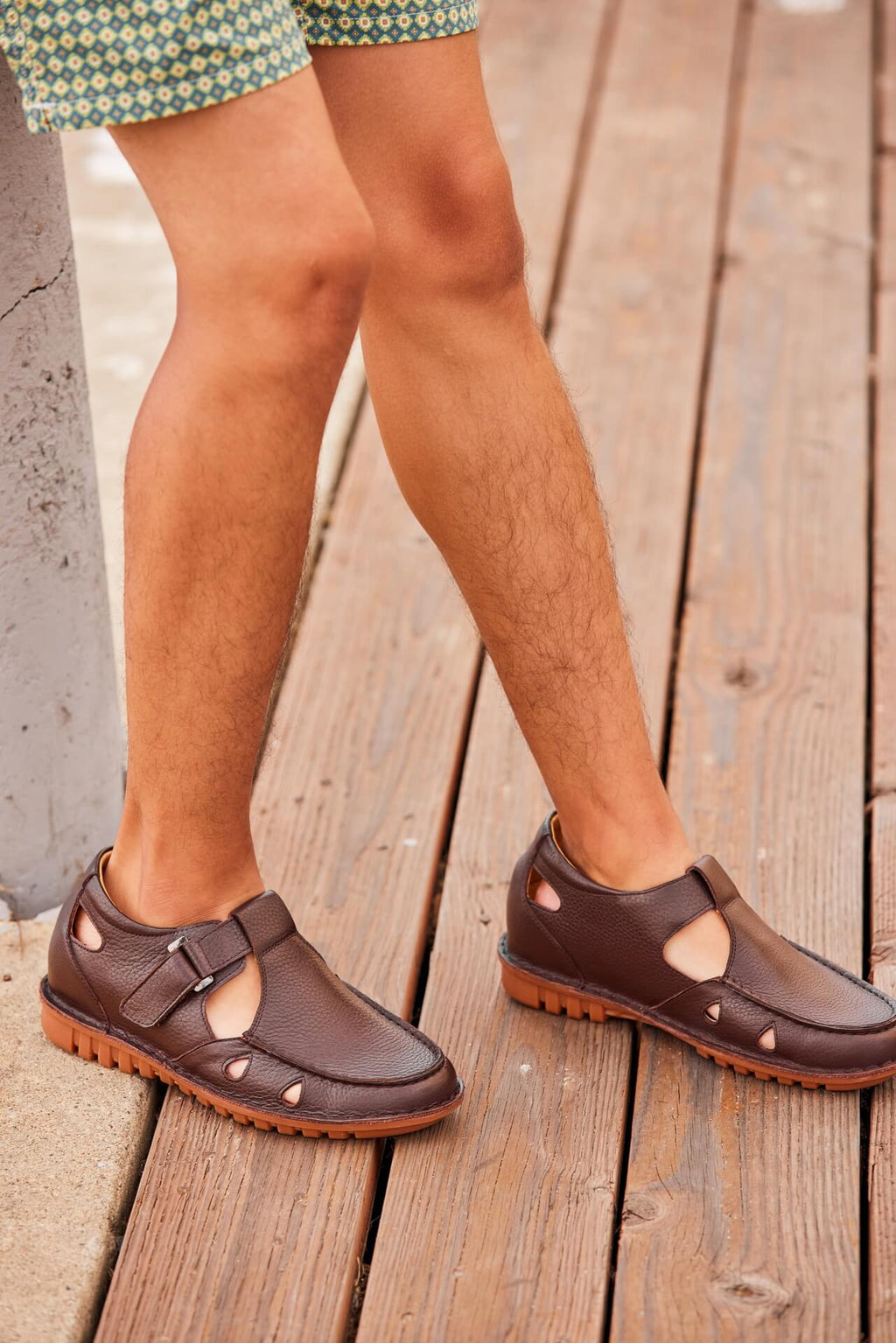 CALTO - K0752 - 2.8 Inches Taller (Coffee Brown) - Lightweight Casual Fisherman Sandal - WonderingCloth