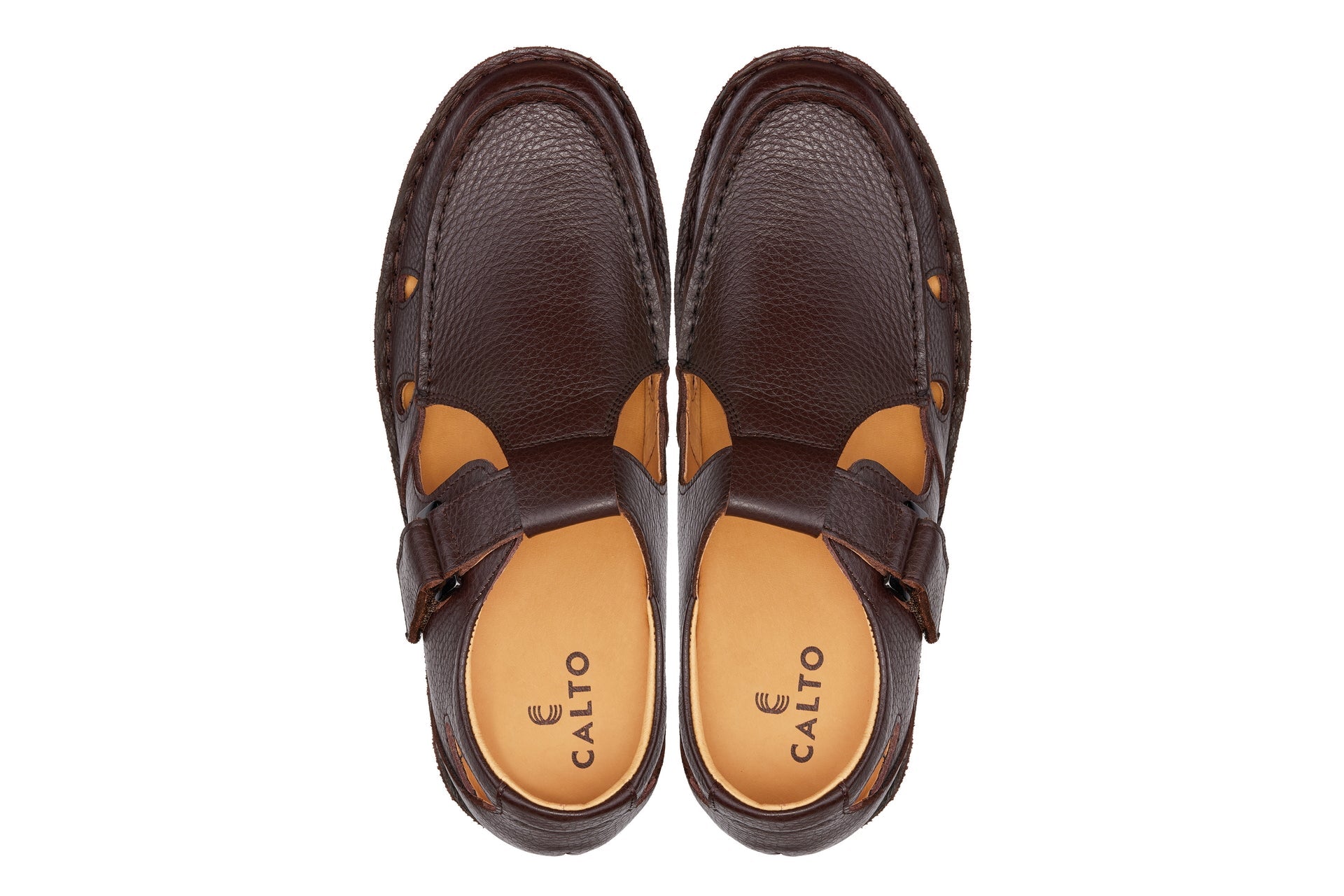 CALTO - K0752 - 2.8 Inches Taller (Coffee Brown) - Lightweight Casual Fisherman Sandal - WonderingCloth
