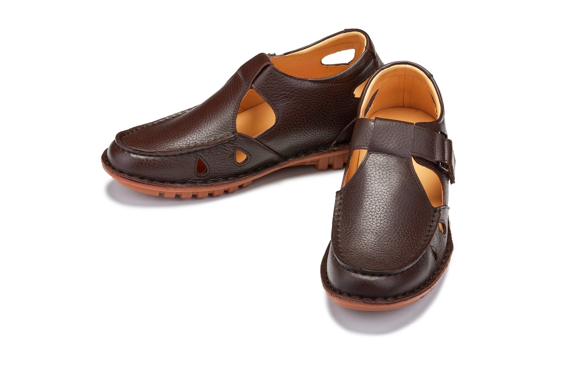 CALTO - K0752 - 2.8 Inches Taller (Coffee Brown) - Lightweight Casual Fisherman Sandal - WonderingCloth
