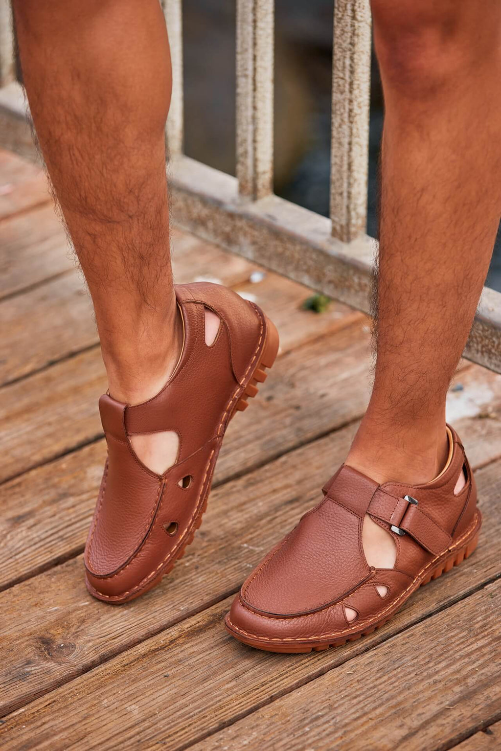 CALTO - K0753 - 2.8 Inches Taller (Camel Brown) - Lightweight Casual Fisherman Sandal - WonderingCloth