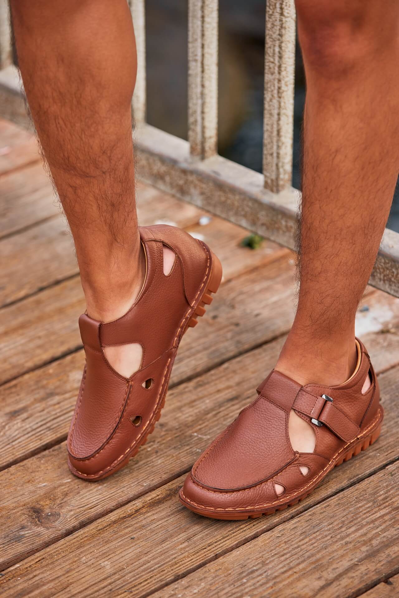 CALTO - K0753 - 2.8 Inches Taller (Camel Brown) - Lightweight Casual Fisherman Sandal - WonderingCloth
