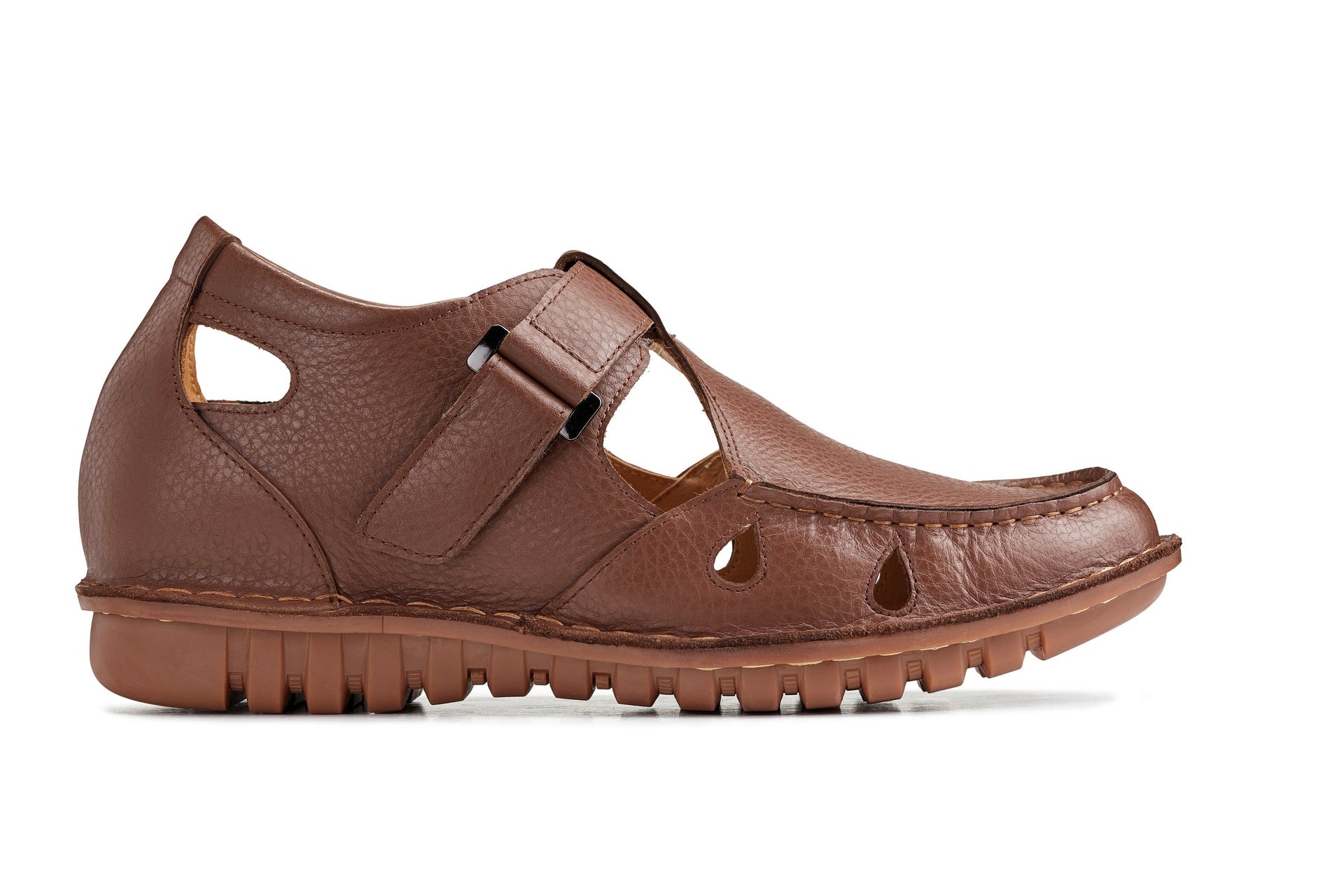 CALTO - K0753 - 2.8 Inches Taller (Camel Brown) - Lightweight Casual Fisherman Sandal - WonderingCloth