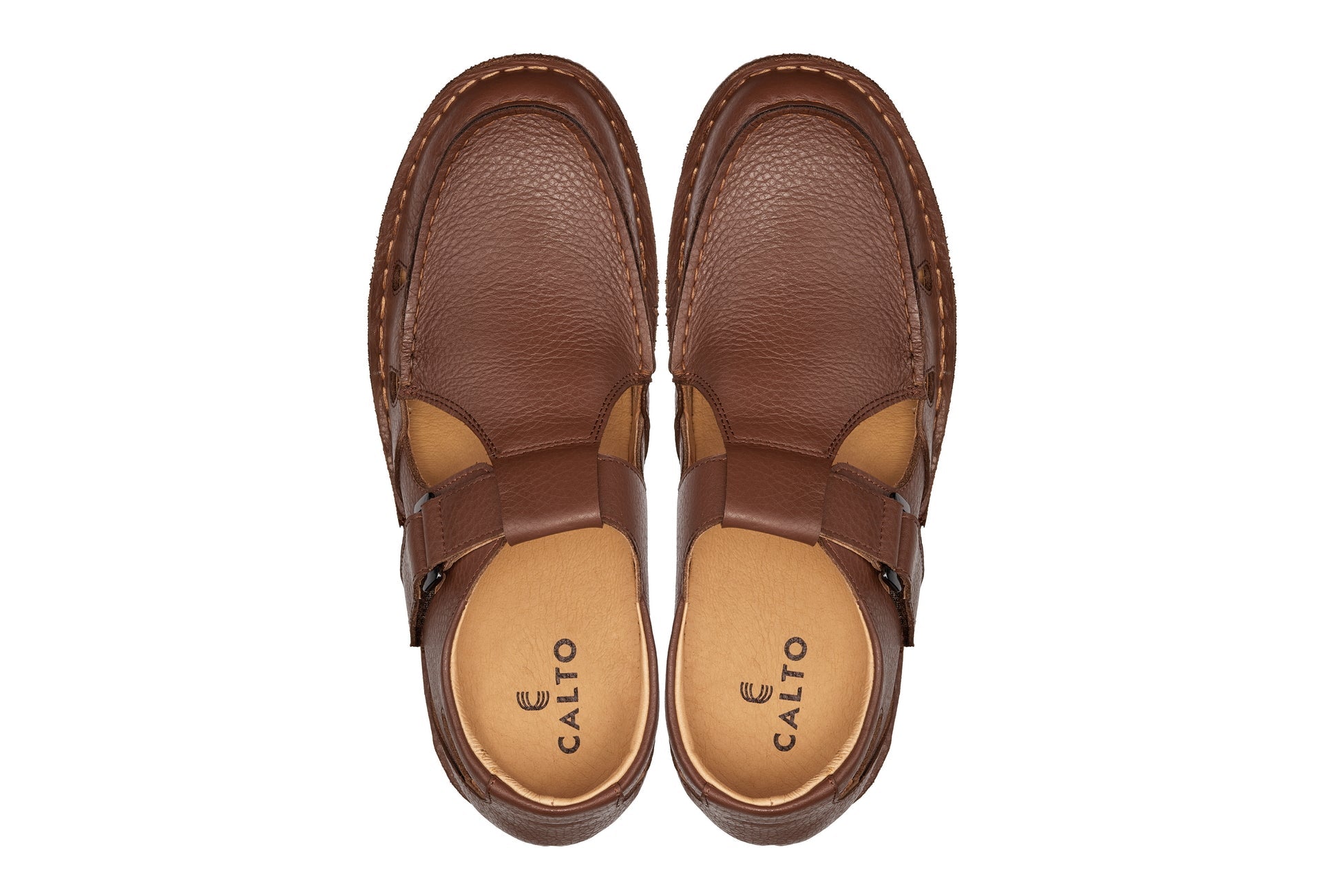 CALTO - K0753 - 2.8 Inches Taller (Camel Brown) - Lightweight Casual Fisherman Sandal - WonderingCloth