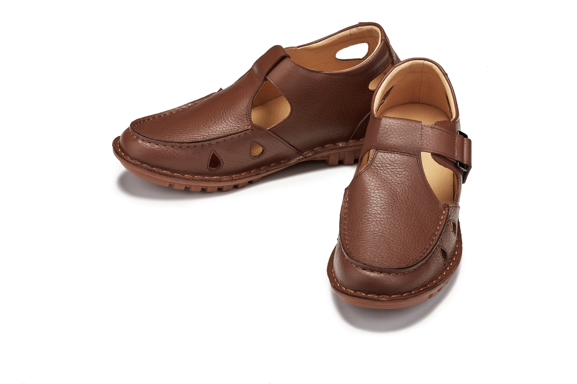 CALTO - K0753 - 2.8 Inches Taller (Camel Brown) - Lightweight Casual Fisherman Sandal - WonderingCloth