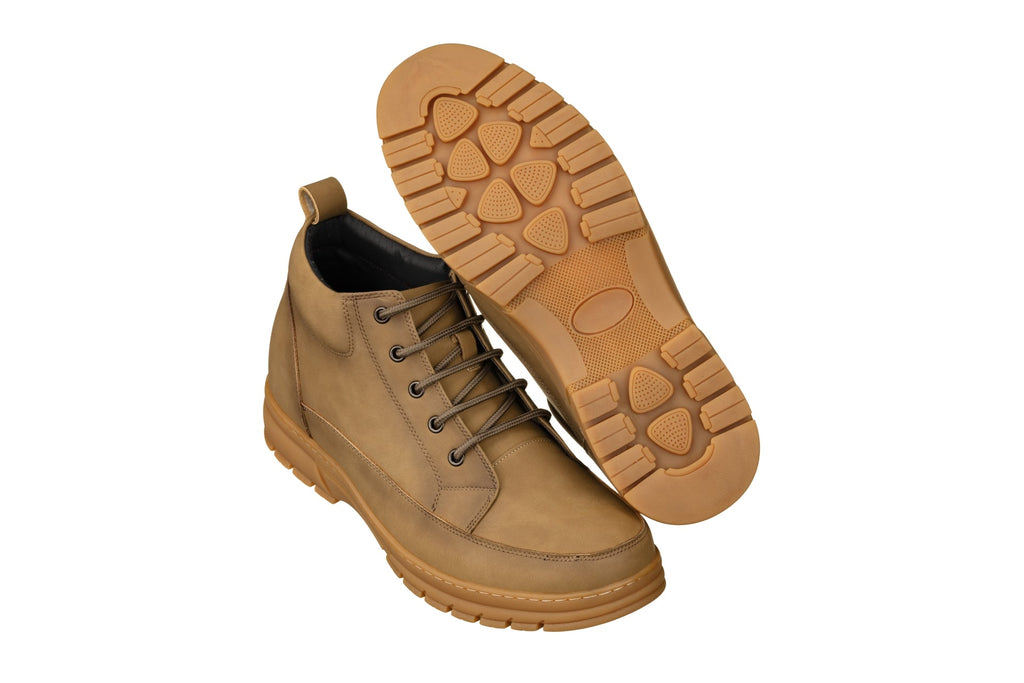 TOTO - K11552 - 2.8 Inches Taller (Khaki) - Casual Hiker Boots - WonderingCloth