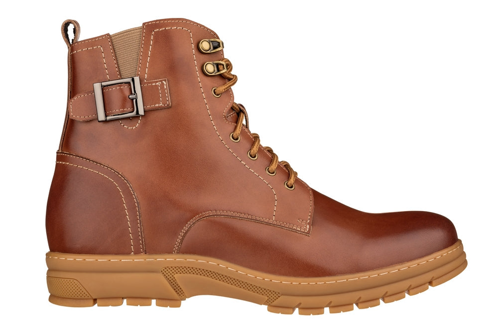 TOTO - K16205 - 2.8 Inches Taller (Light Brown) - High Top Boots - WonderingCloth
