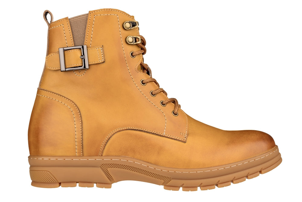 TOTO - K16207 - 2.8 Inches Taller (Tan Brown) - High Top Boots - WonderingCloth