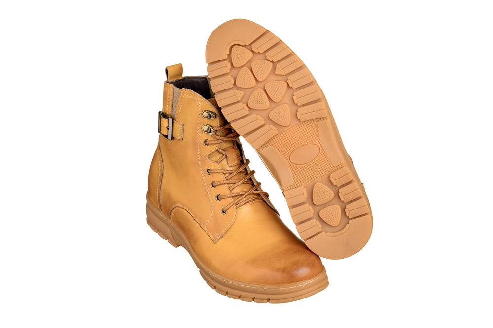 TOTO - K16207 - 2.8 Inches Taller (Tan Brown) - High Top Boots - WonderingCloth