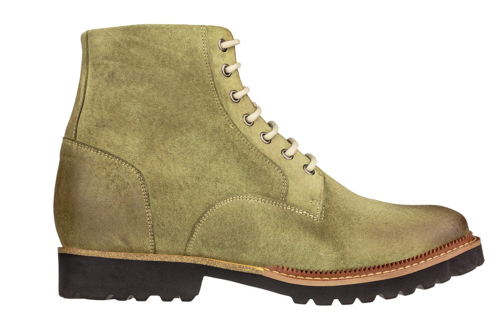 CALTO - K24402 - 3 Inches Taller (Olive) - Casual Zipper Boots - WonderingCloth