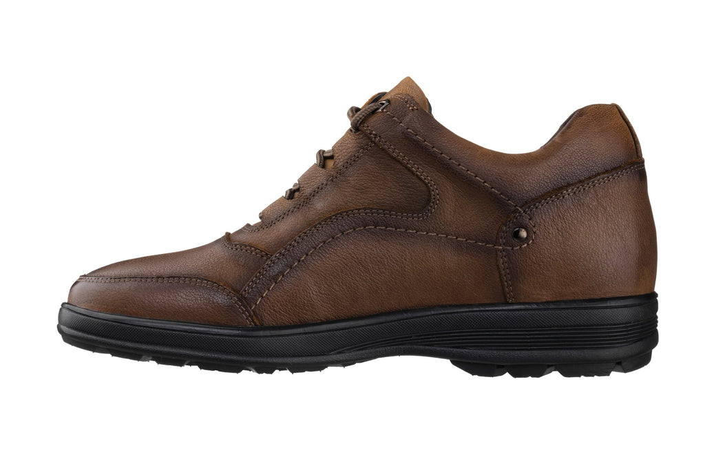 CALTO - K3044 - 2.8 Inches Taller (Brown) - Lace Up Casual Walker - Lightweight - WonderingCloth