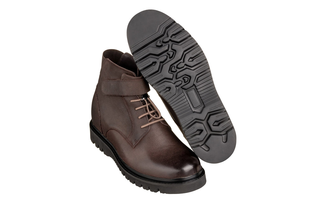 CALTO - K83115 - 3.2 Inches Taller (Dark Brown) - Casual Boots - WonderingCloth