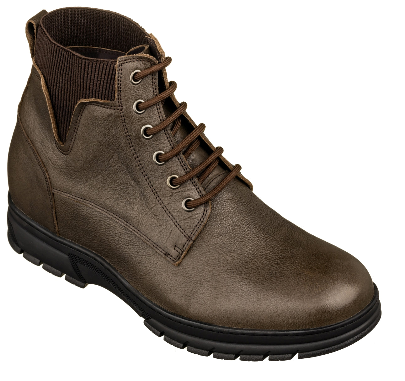 TOTO - K84016 - 2.8 Inches Taller (Chocolate Brown) - High Top Work Boots - WonderingCloth