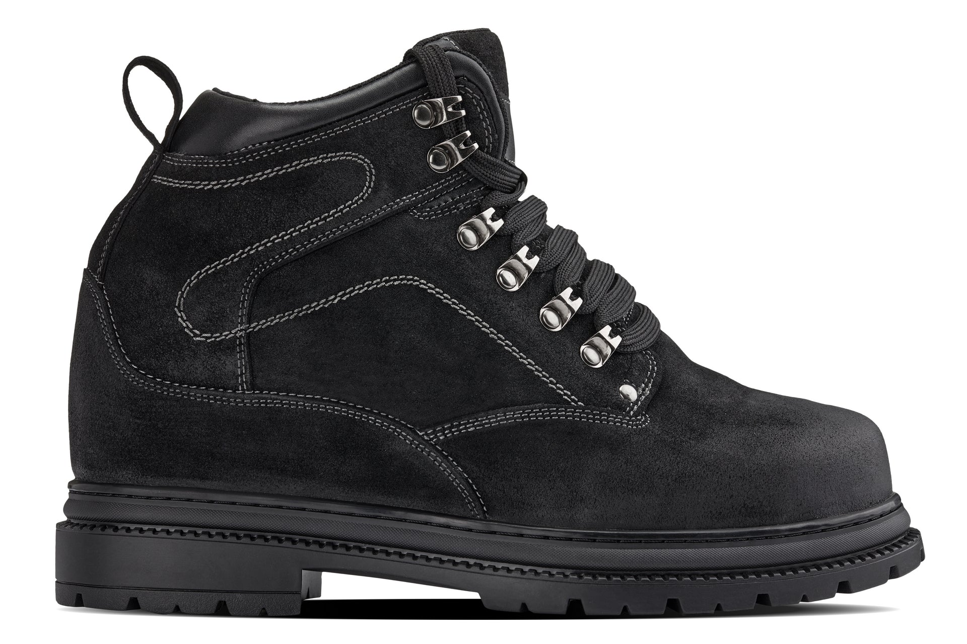 CALDEN 5.2" Taller Black Nubuck Height-Increasing Boots K881802 - WonderingCloth