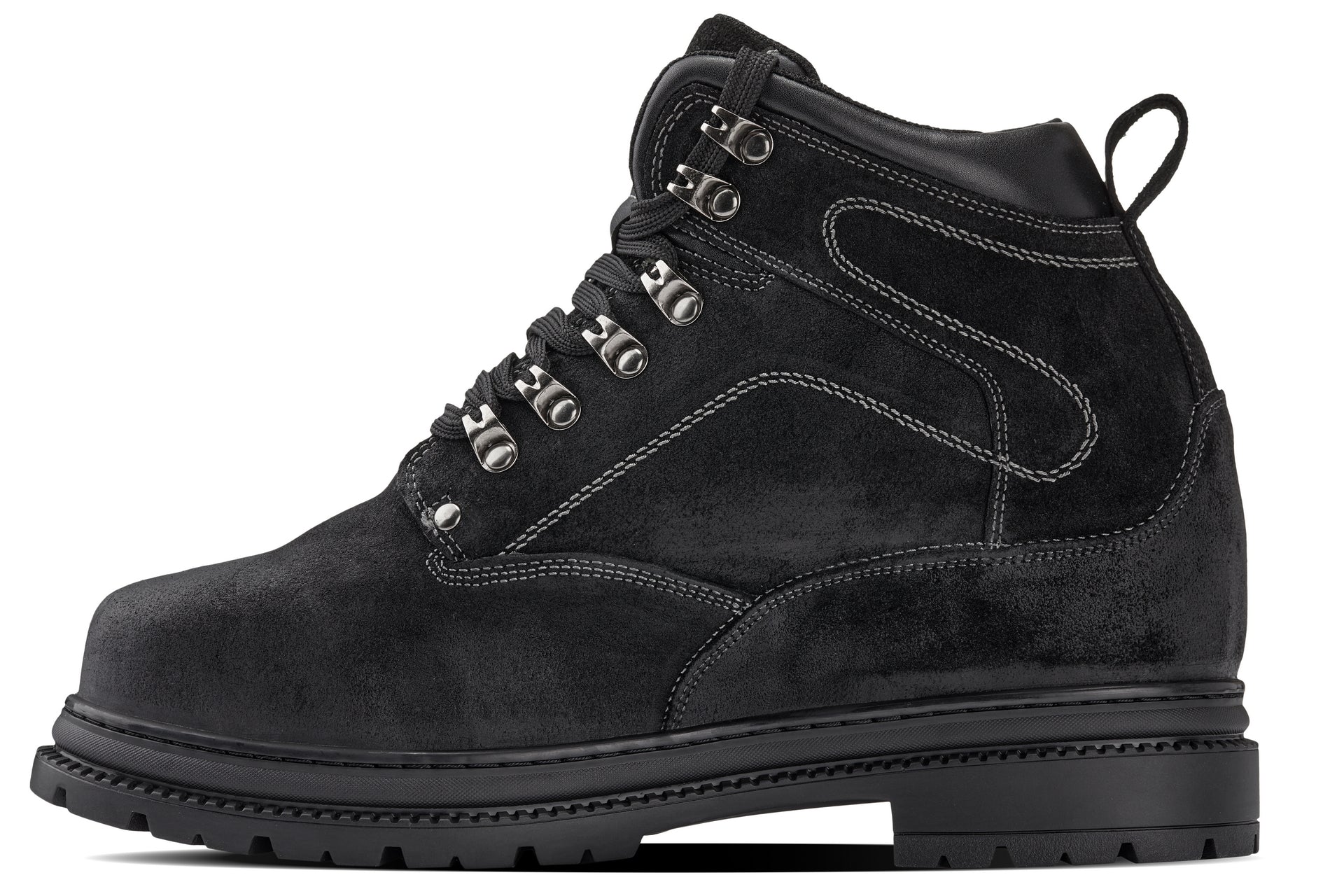 CALDEN 5.2" Taller Black Nubuck Height-Increasing Boots K881802 - WonderingCloth