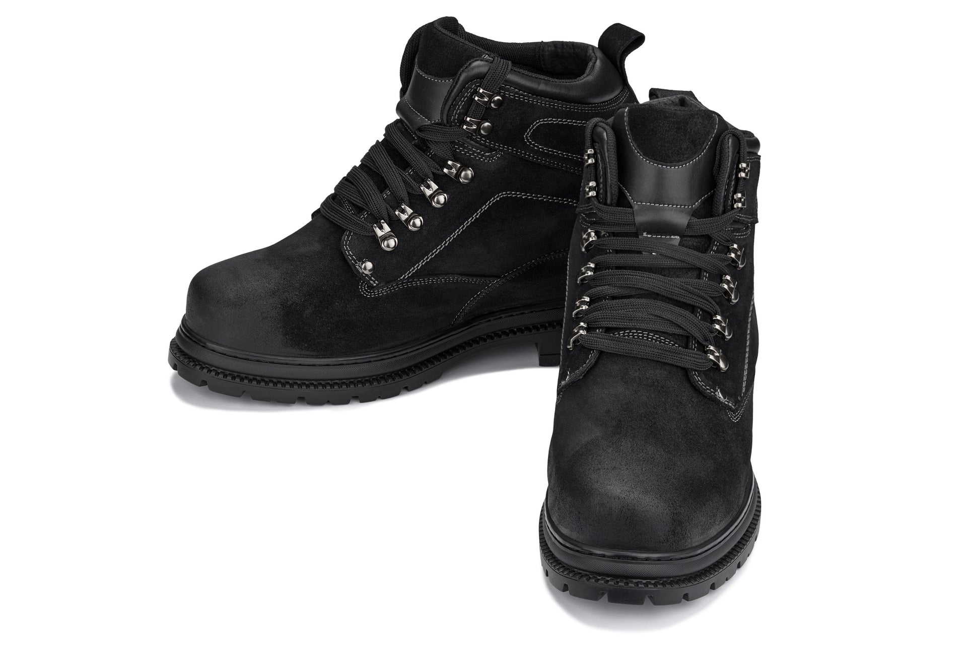 CALDEN 5.2" Taller Black Nubuck Height-Increasing Boots K881802 - WonderingCloth
