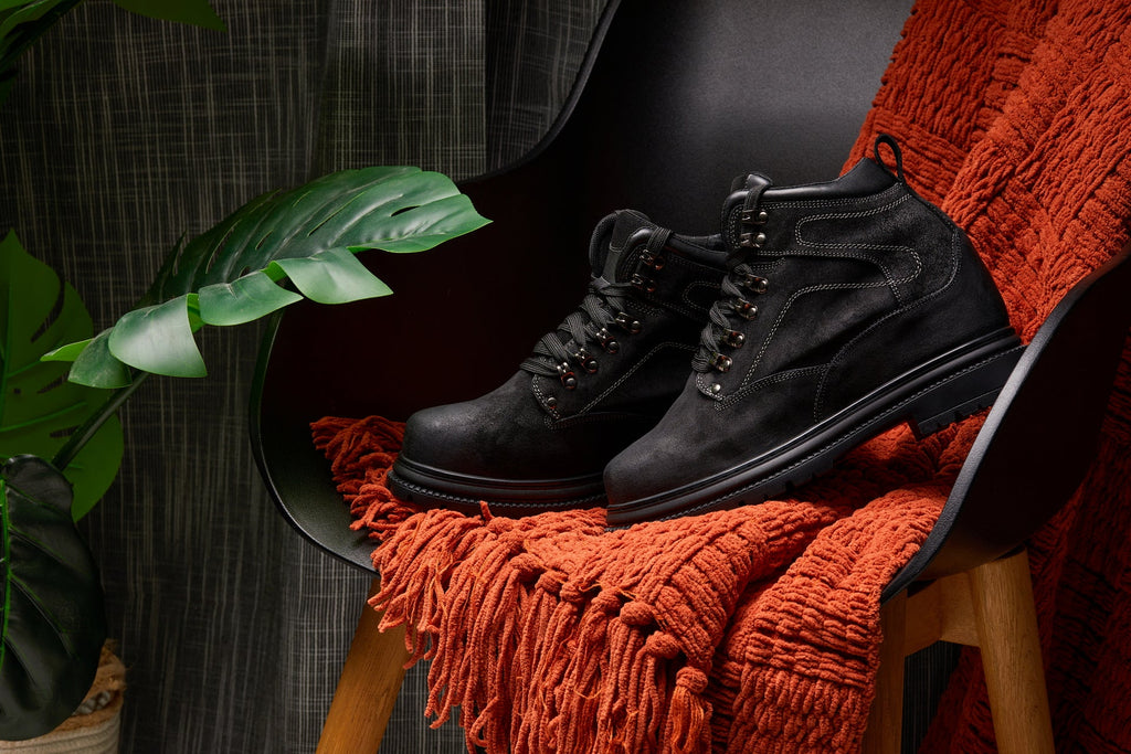 CALDEN 5.2" Taller Black Nubuck Height-Increasing Boots K881802 - WonderingCloth