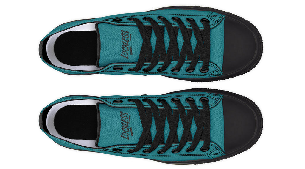 Sunflower And Skulls Teal Low Tops