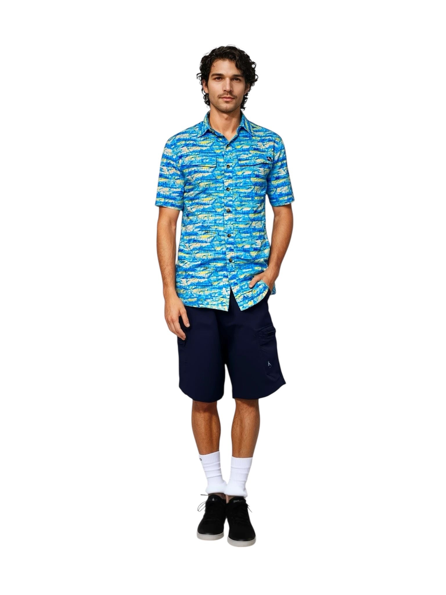 Men's Marlin Camo UV Vented Fishing Shirt - WonderingCloth
