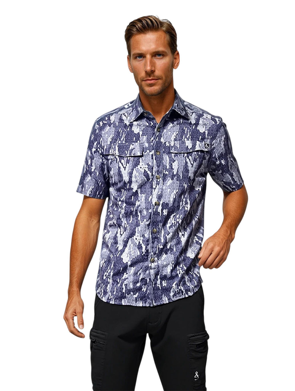 Men's Geo Camo UV Vented Fishing Shirt - WonderingCloth