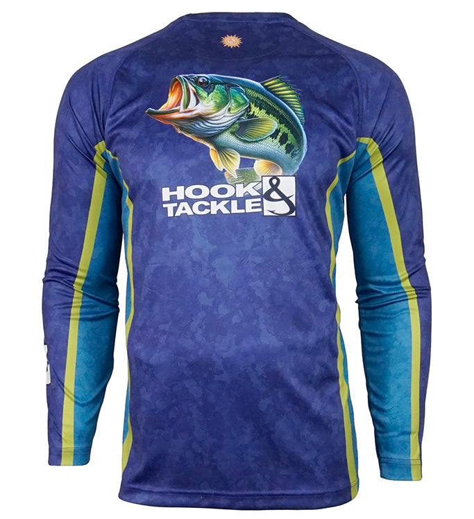 Men's Bass Camo L/S UV Fishing Shirt - WonderingCloth