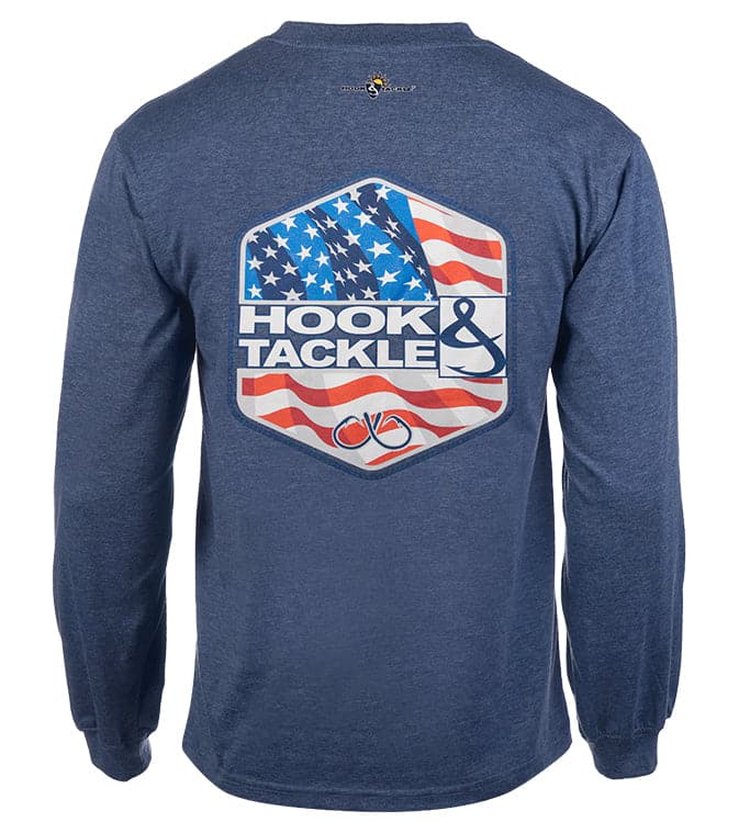Men's Star Spangled L/S UV Fishing T-Shirt - WonderingCloth