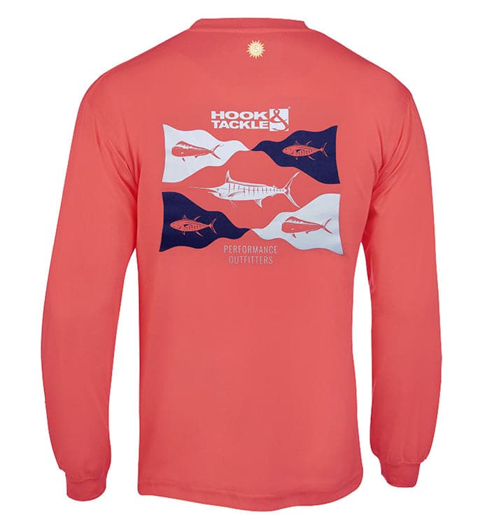 Men's Fish Flags L/S UV Fishing T-Shirt - WonderingCloth