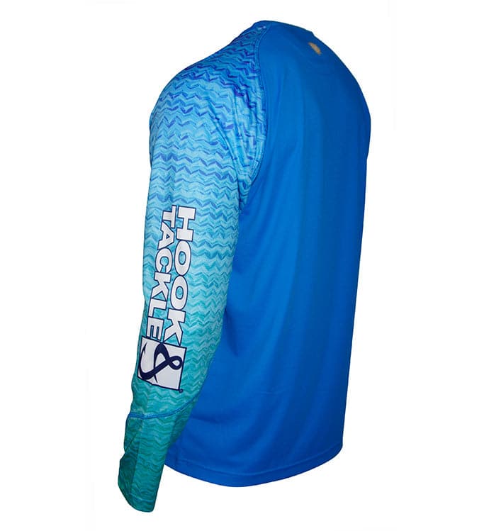 Youth Gradient Waves UV Fishing Shirt (8-20) - WonderingCloth