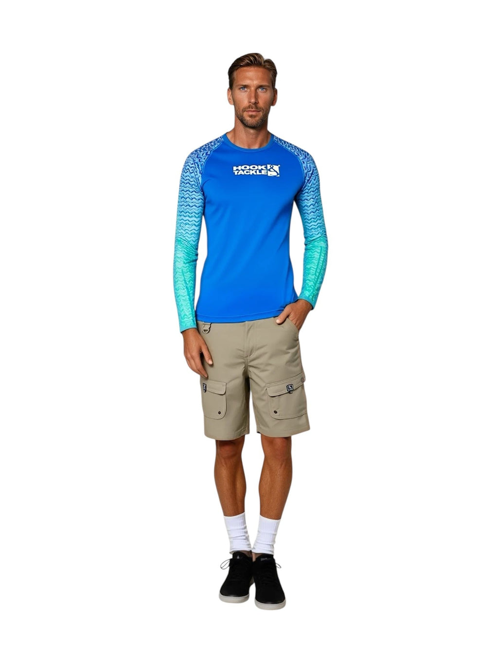 Men's Gradient Waves L/S UV Fishing Shirt - WonderingCloth