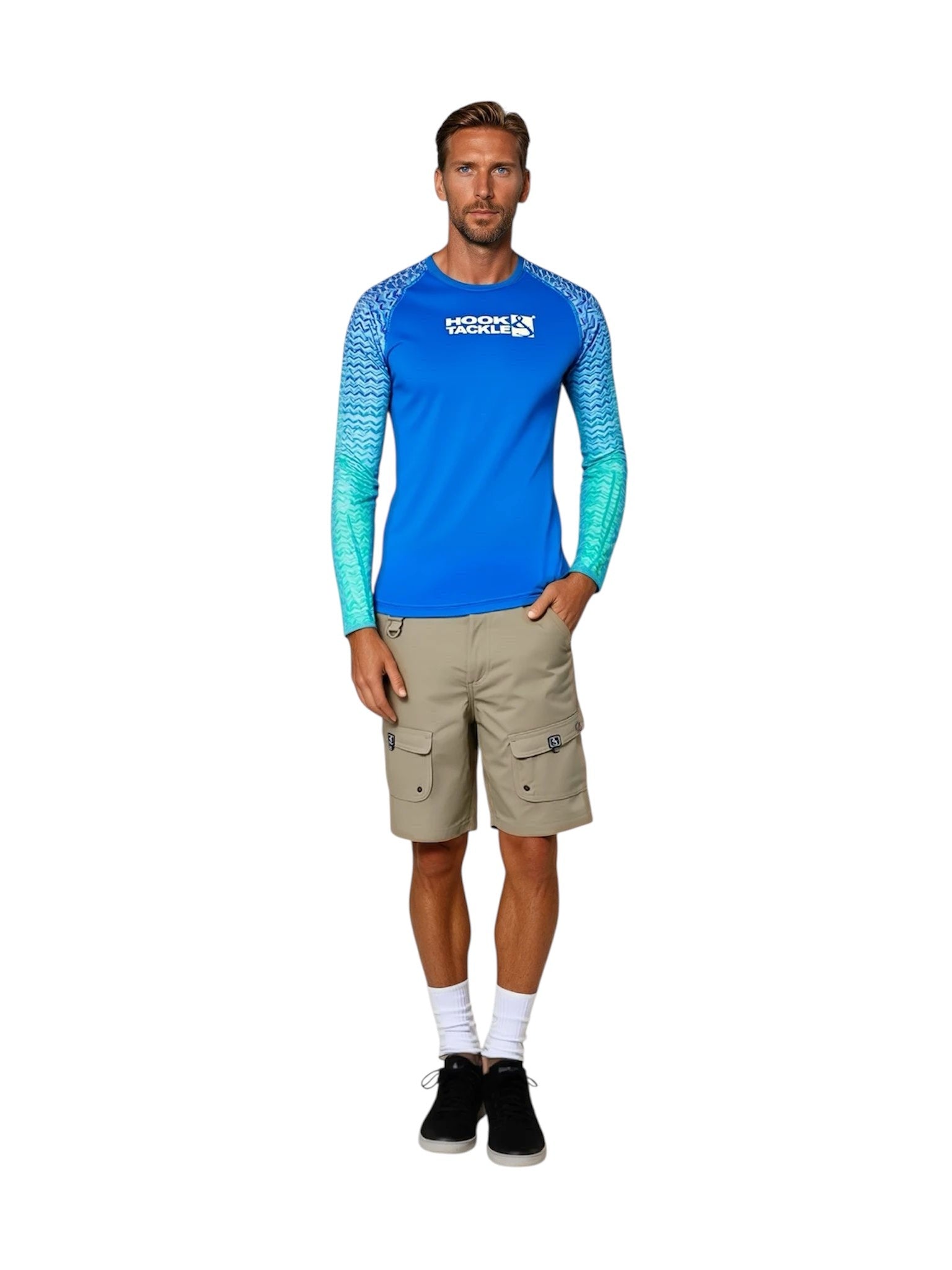 Men's Gradient Waves L/S UV Fishing Shirt - WonderingCloth