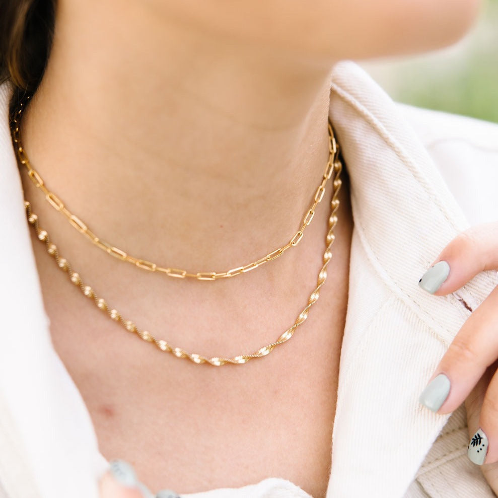 Amelia Gold Filled Twist Necklace - WonderingCloth