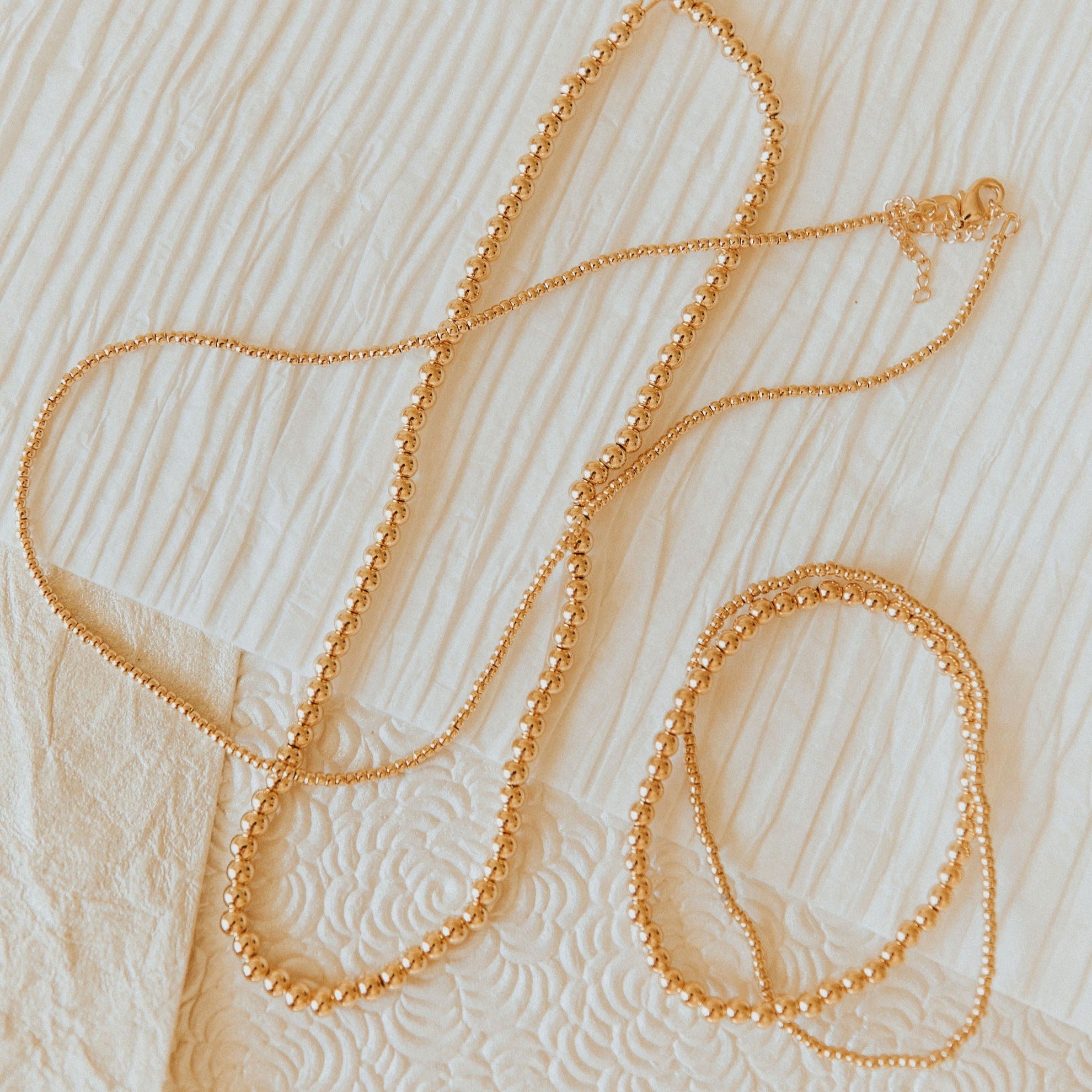 Staci Gold Filled Bead Necklace - WonderingCloth