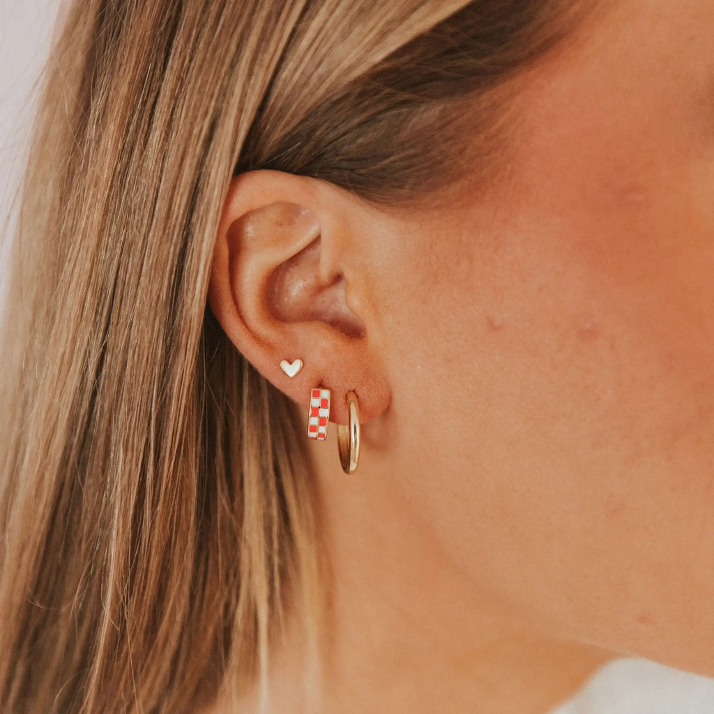 Mini Heart Studs - WonderingCloth