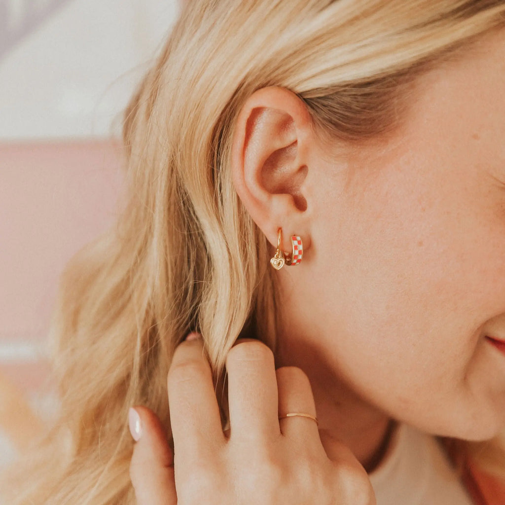 Lovestruck Heart Hoops - WonderingCloth