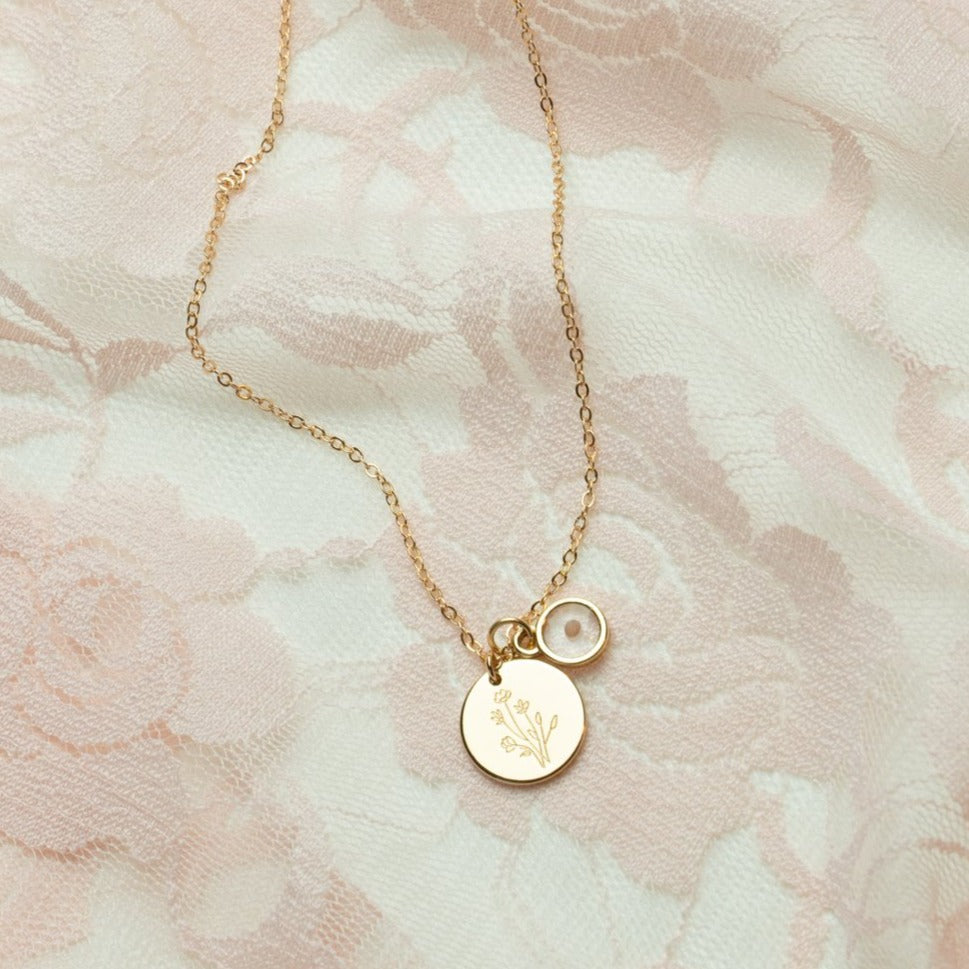 Wildflower Necklace with Mustard Seed - WonderingCloth