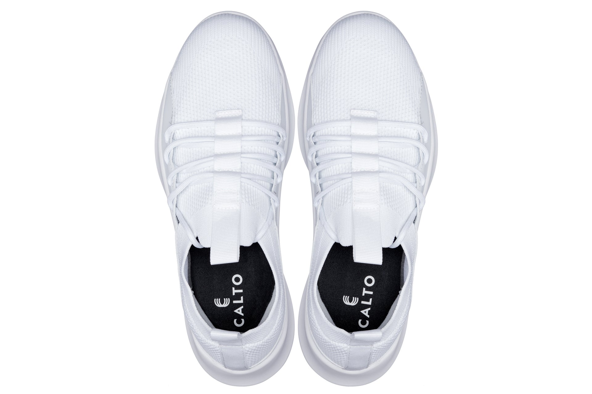 CALTO - Q131 - 2.4 Inches Taller (Off-White/White Sole) - Ultra Lightweight Sneakers - WonderingCloth