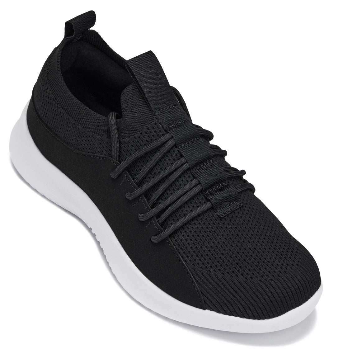 CALTO - Q132 - 2.4 Inches Taller (Black/White Sole) - Ultra Lightweight Sneakers - WonderingCloth