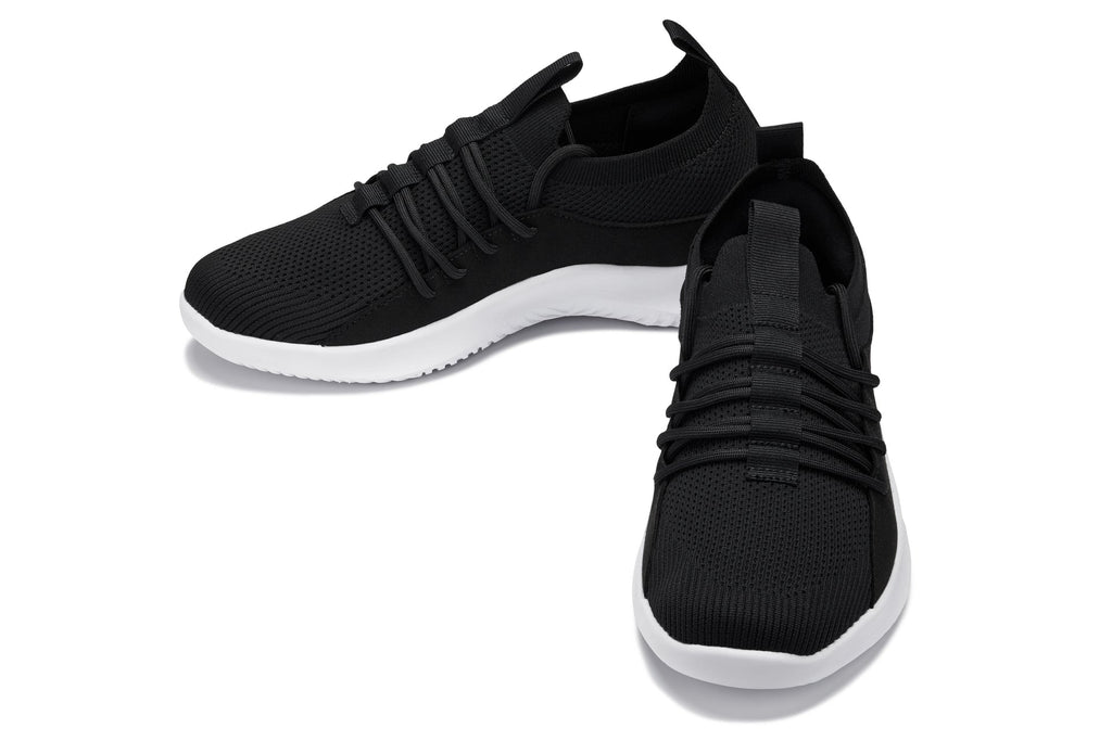 CALTO - Q132 - 2.4 Inches Taller (Black/White Sole) - Ultra Lightweight Sneakers - WonderingCloth
