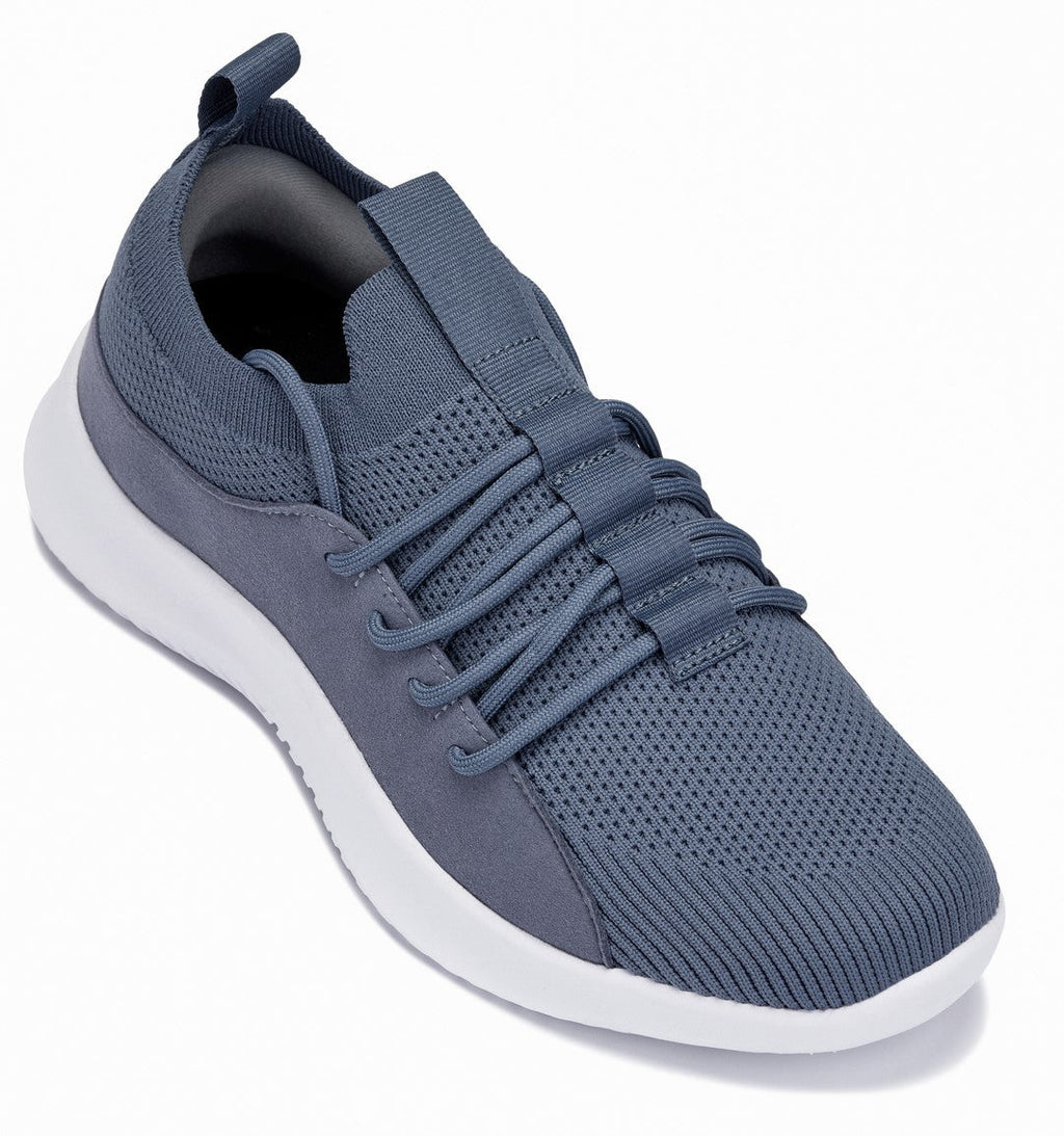 CALTO - Q133 - 2.4 Inches Taller (Light Slate Gray/White Sole) - Ultra Lightweight Sneakers - WonderingCloth
