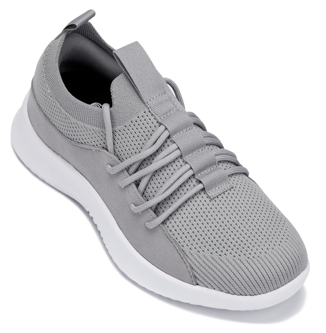 CALTO - Q134 - 2.4 Inches Taller (Light Gray/White Sole) - Ultra Lightweight Sneakers - WonderingCloth