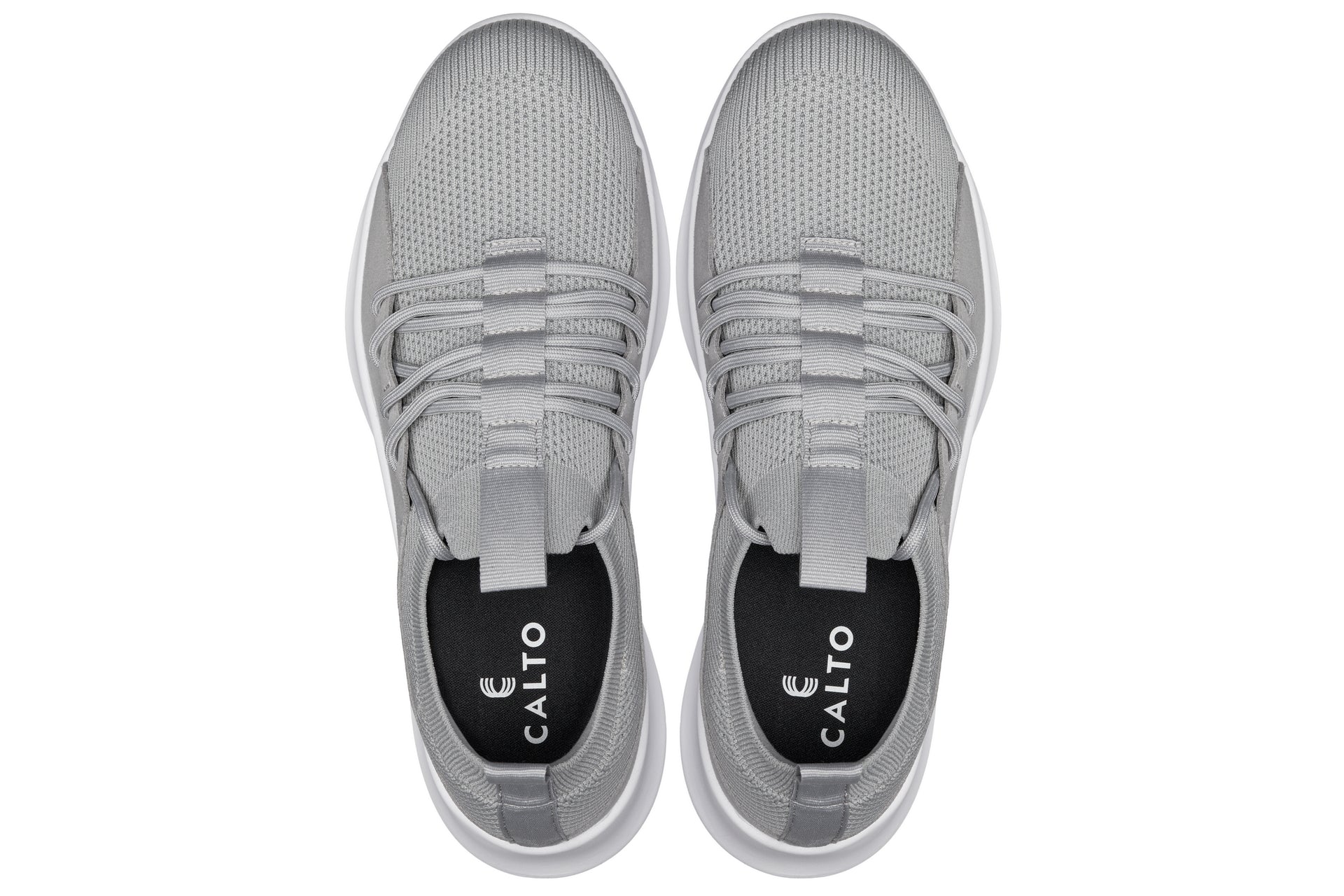 CALTO - Q134 - 2.4 Inches Taller (Light Gray/White Sole) - Ultra Lightweight Sneakers - WonderingCloth