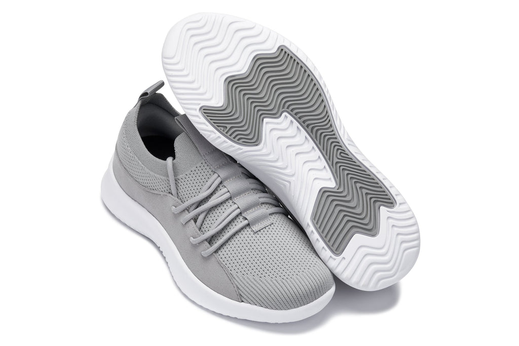 CALTO - Q134 - 2.4 Inches Taller (Light Gray/White Sole) - Ultra Lightweight Sneakers - WonderingCloth