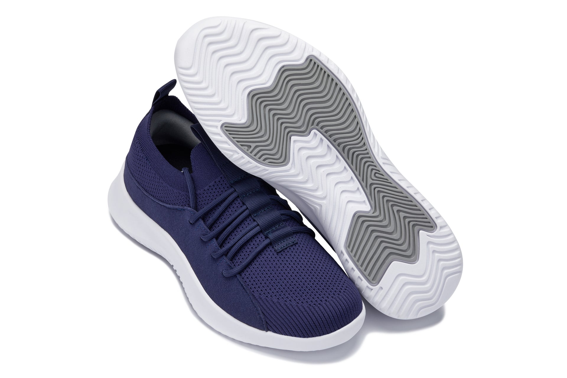 CALTO - Q135 - 2.4 Inches Taller (Navy/White Sole) - Ultra Lightweight Sneakers - WonderingCloth