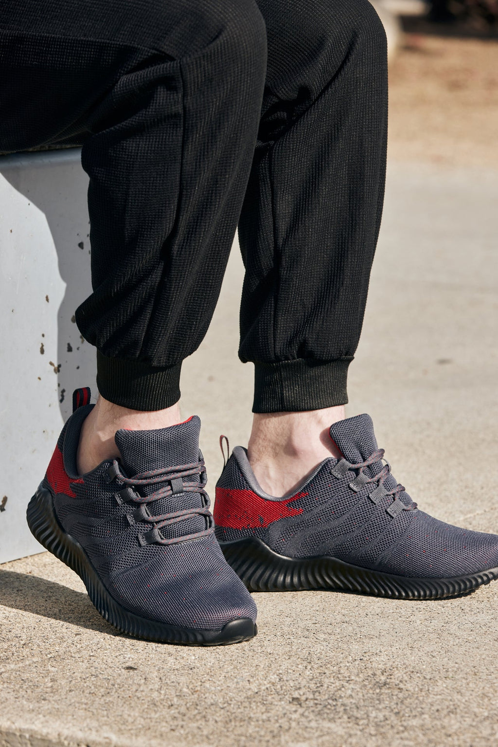 CALTO - Q218 - 2.8 Inches Taller (Grey/Red) - Ultra Lightweight - WonderingCloth