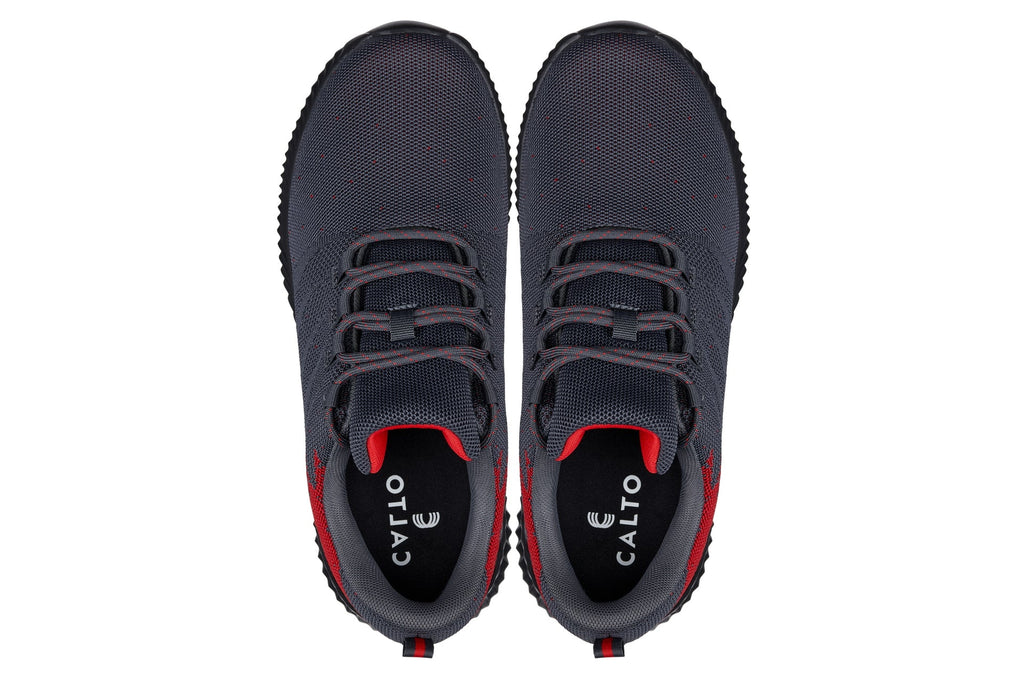CALTO - Q218 - 2.8 Inches Taller (Grey/Red) - Ultra Lightweight - WonderingCloth