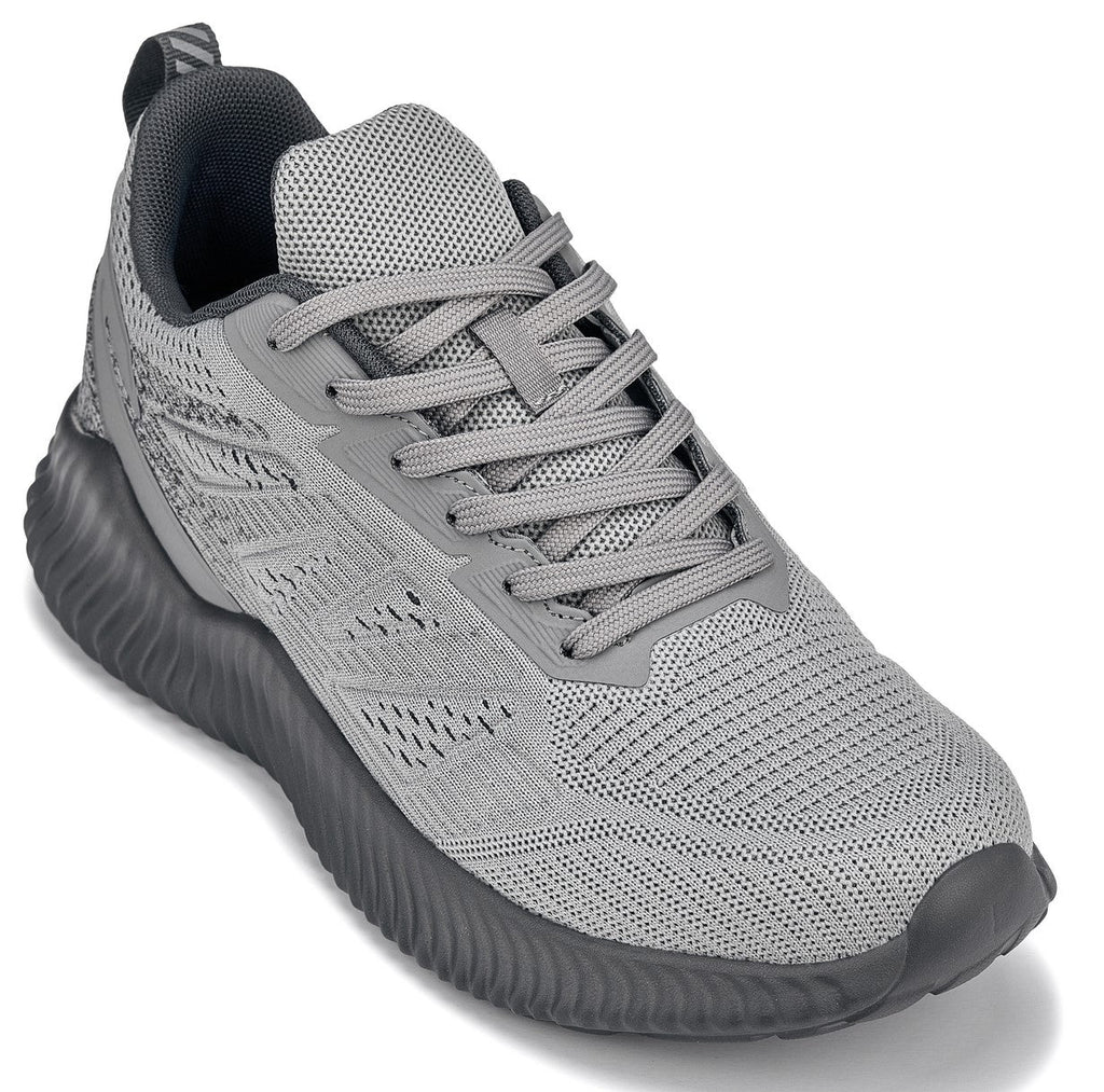 CALTO - Q221 - 2.6 Inches Taller (Cement/Pewter) - Lightweight Sporty Sneakers - WonderingCloth