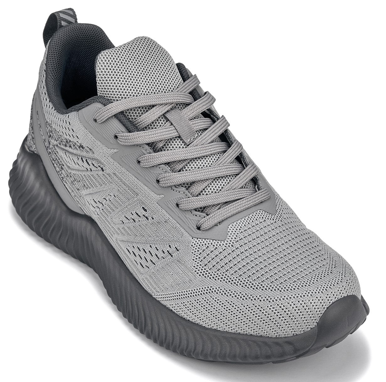 CALTO - Q221 - 2.6 Inches Taller (Cement/Pewter) - Lightweight Sporty Sneakers - WonderingCloth