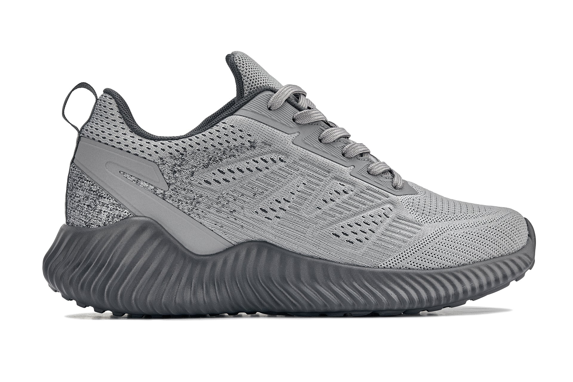 CALTO - Q221 - 2.6 Inches Taller (Cement/Pewter) - Lightweight Sporty Sneakers - WonderingCloth