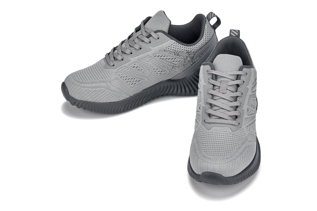 CALTO - Q221 - 2.6 Inches Taller (Cement/Pewter) - Lightweight Sporty Sneakers - WonderingCloth