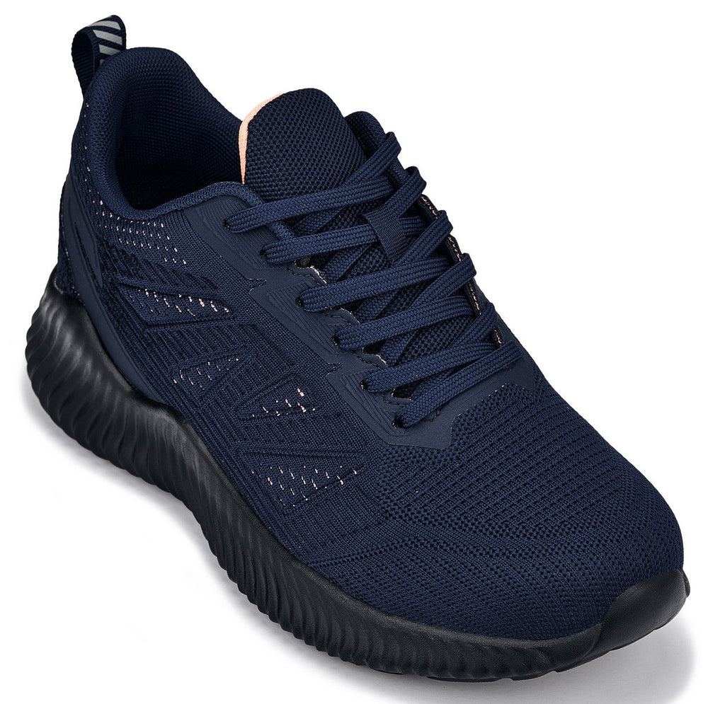 CALTO - Q222 - 2.6 Inches Taller (Navy/Coral) - Lightweight Sporty Sneakers - WonderingCloth