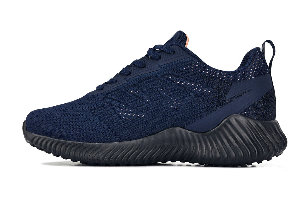 CALTO - Q222 - 2.6 Inches Taller (Navy/Coral) - Lightweight Sporty Sneakers - WonderingCloth